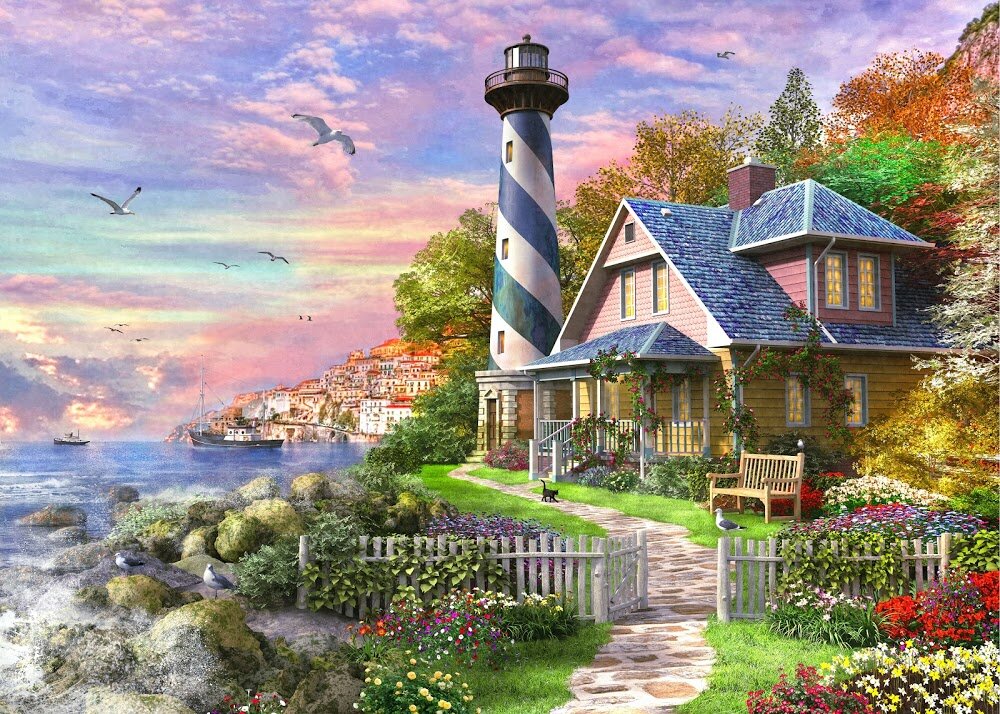 Wood Jigsaw Puzzle by outlet Mosaic Puzzle 250 pc A House on the Sea Unbuilt