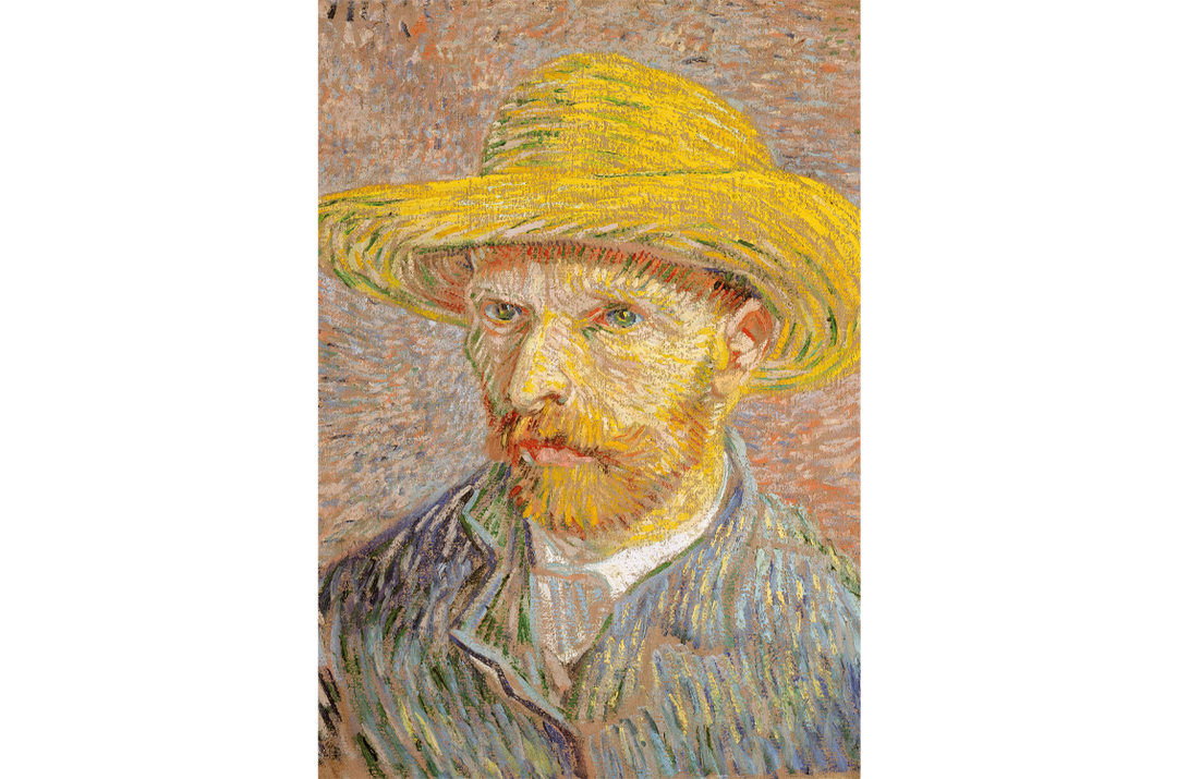 Self Portrait with a Straw Hat by Van Gogh